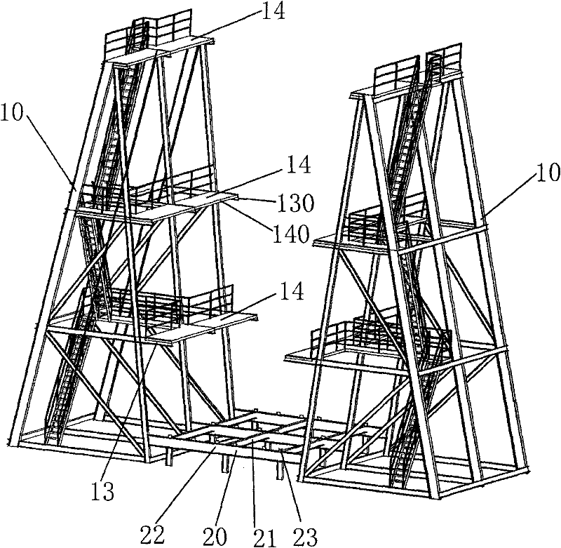 Main beam manufacturing molding bed of shipbuilding gantry crane