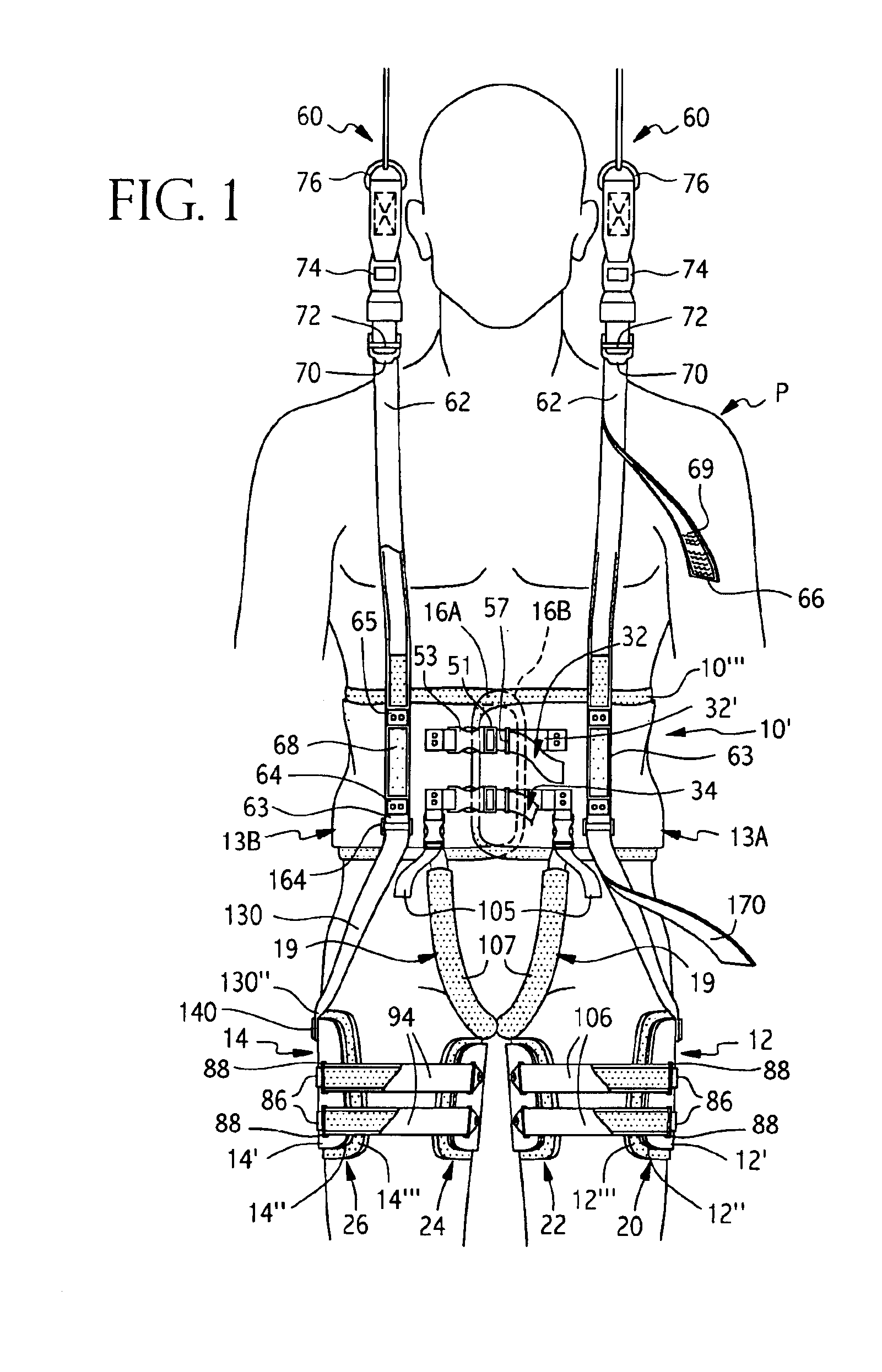 Body support harness