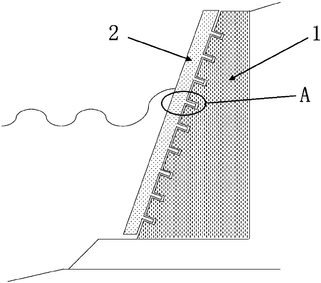 Breakwater structure capable of achieving wave energy electricity generating by using piezoelectric materials