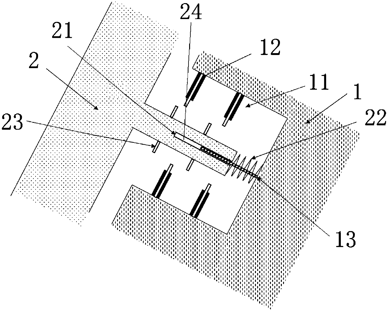 Breakwater structure capable of achieving wave energy electricity generating by using piezoelectric materials