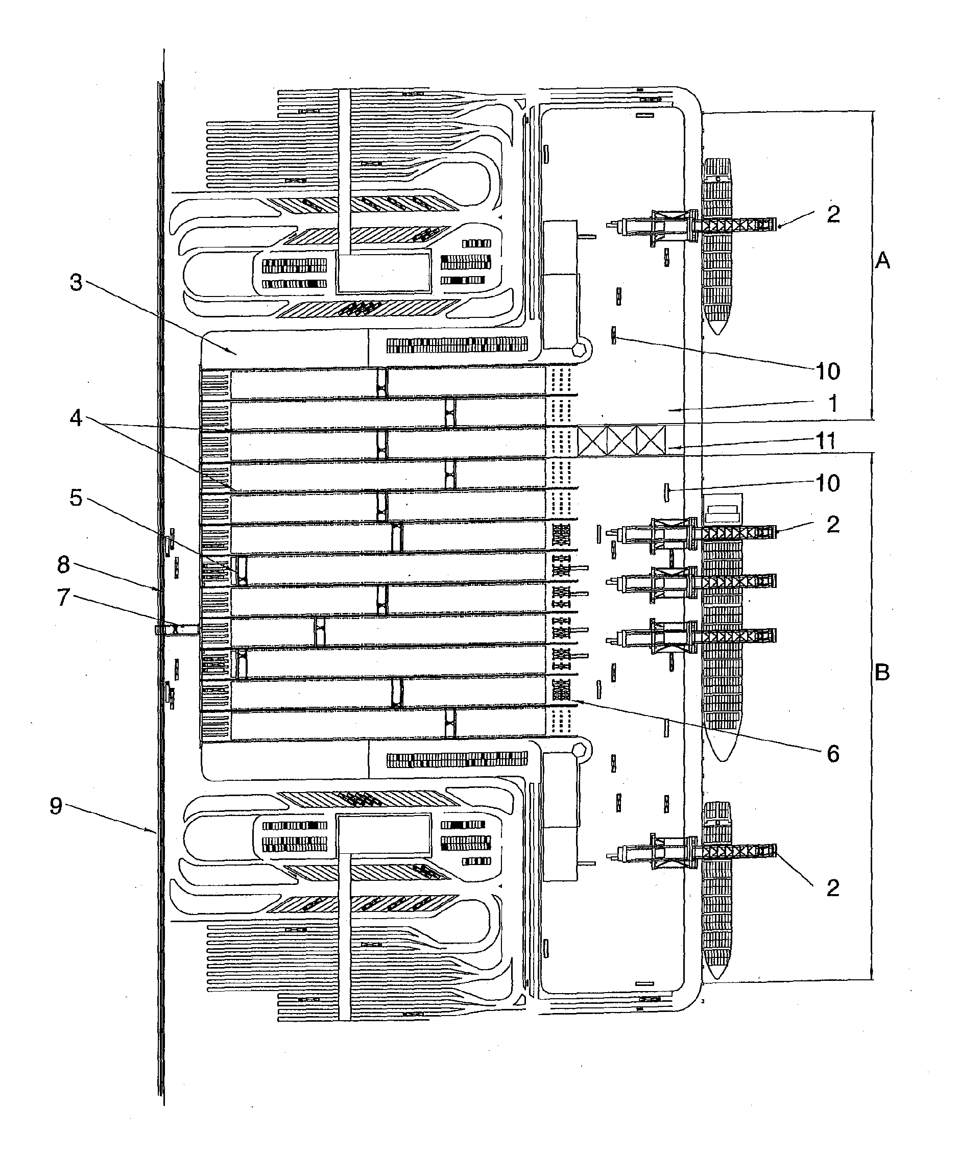 Handling system for containers