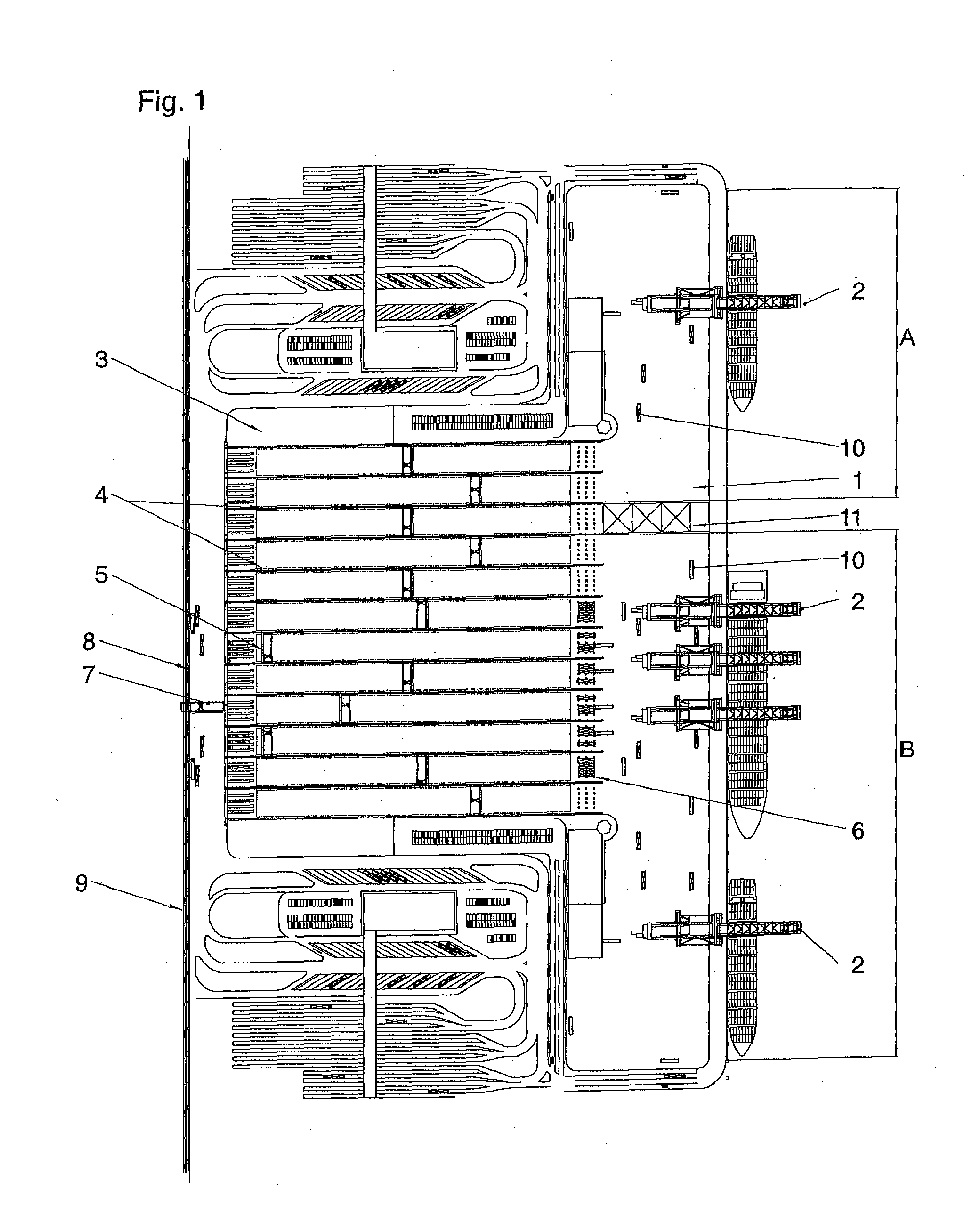 Handling system for containers