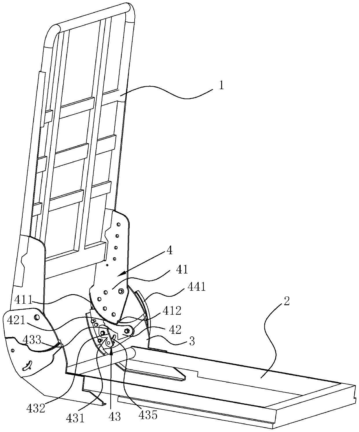 Automobile seat framework with backrest rotation automatically-locking function