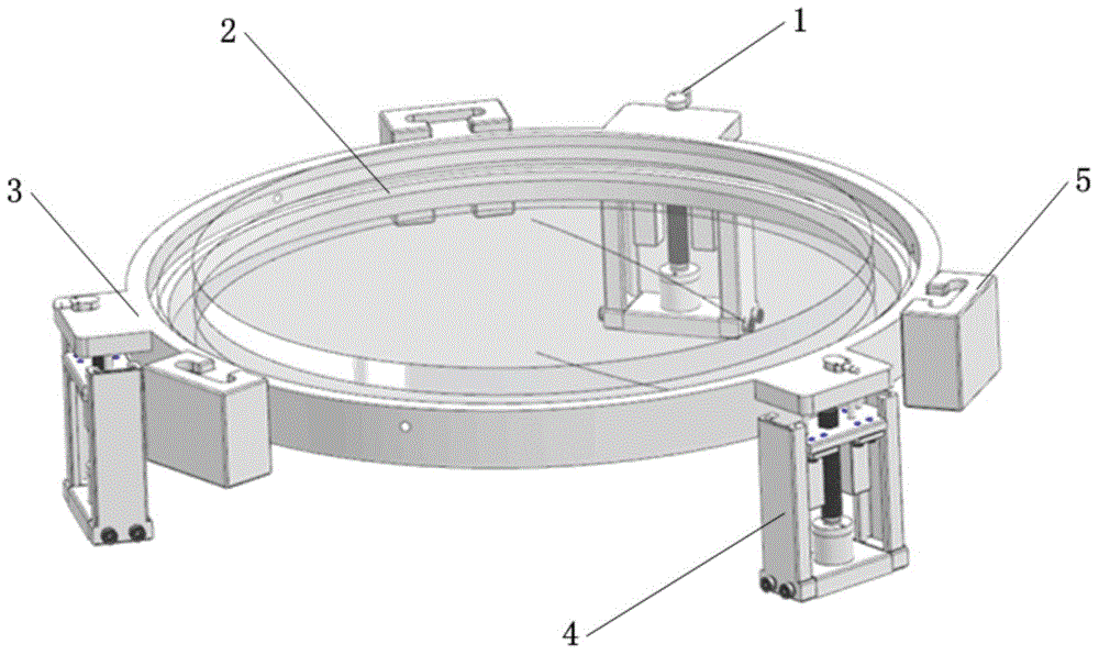 Axial macro-micro adjusting device for optical element in photoetching projection objective lens system