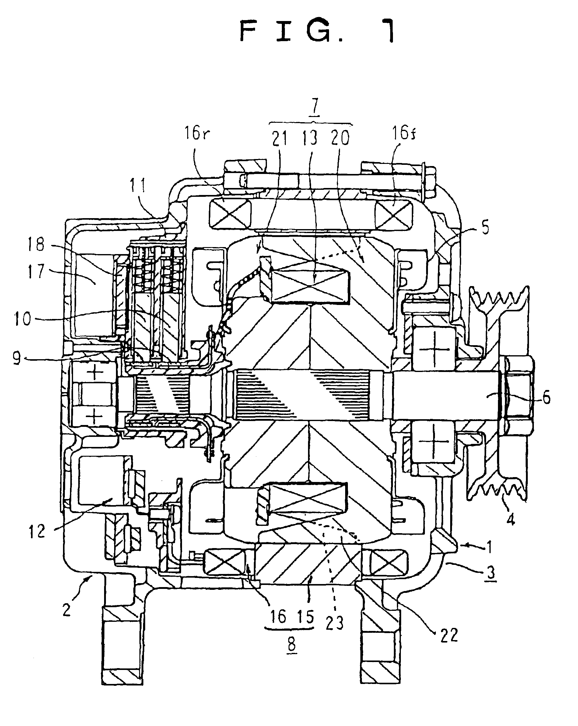 Automotive alternating-current dynamoelectric machine