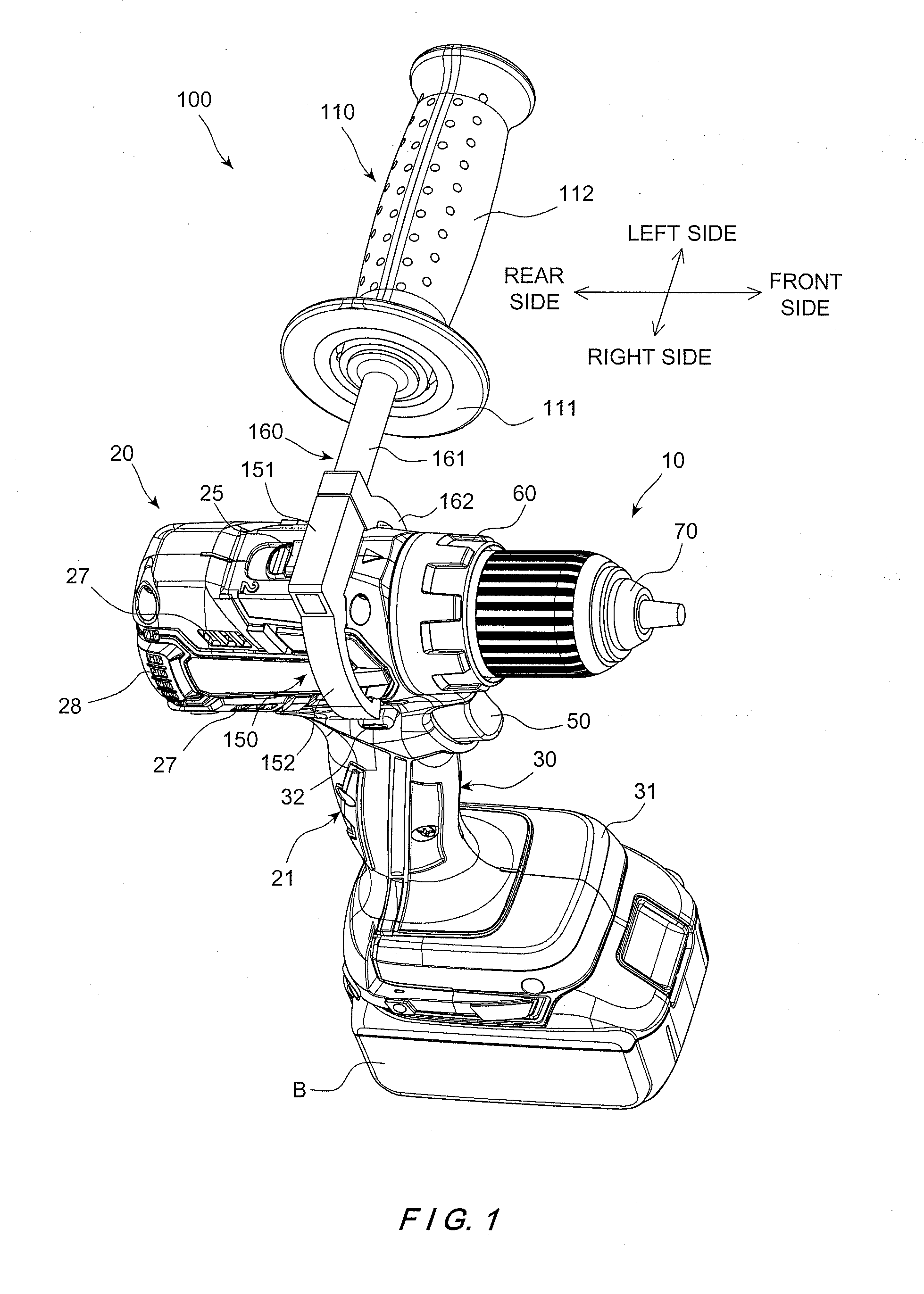 Power tool assembly, power tool, and auxiliary handle member