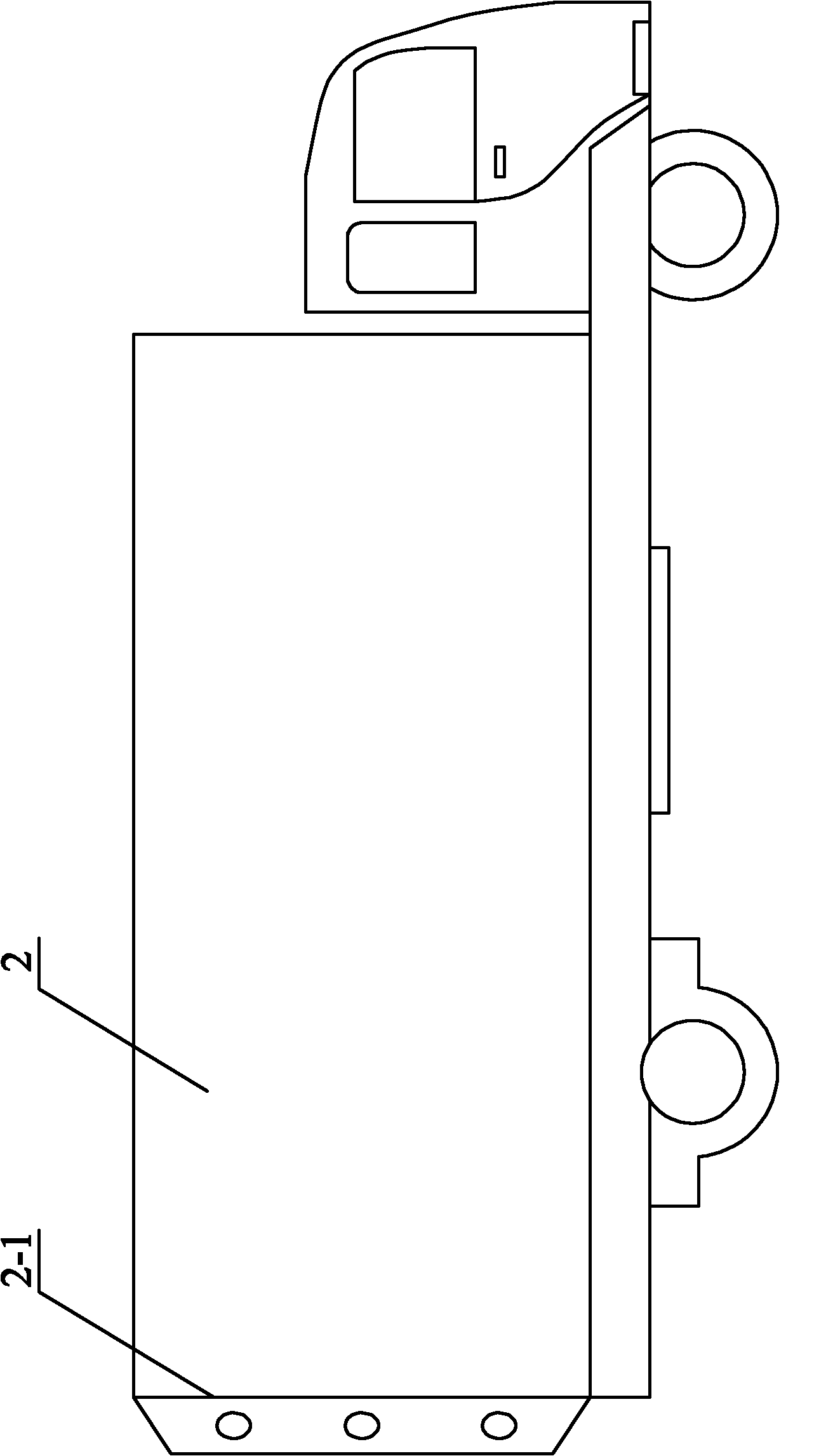 Drag reducing cover body installed on tail of coach body of van or container cargo truck