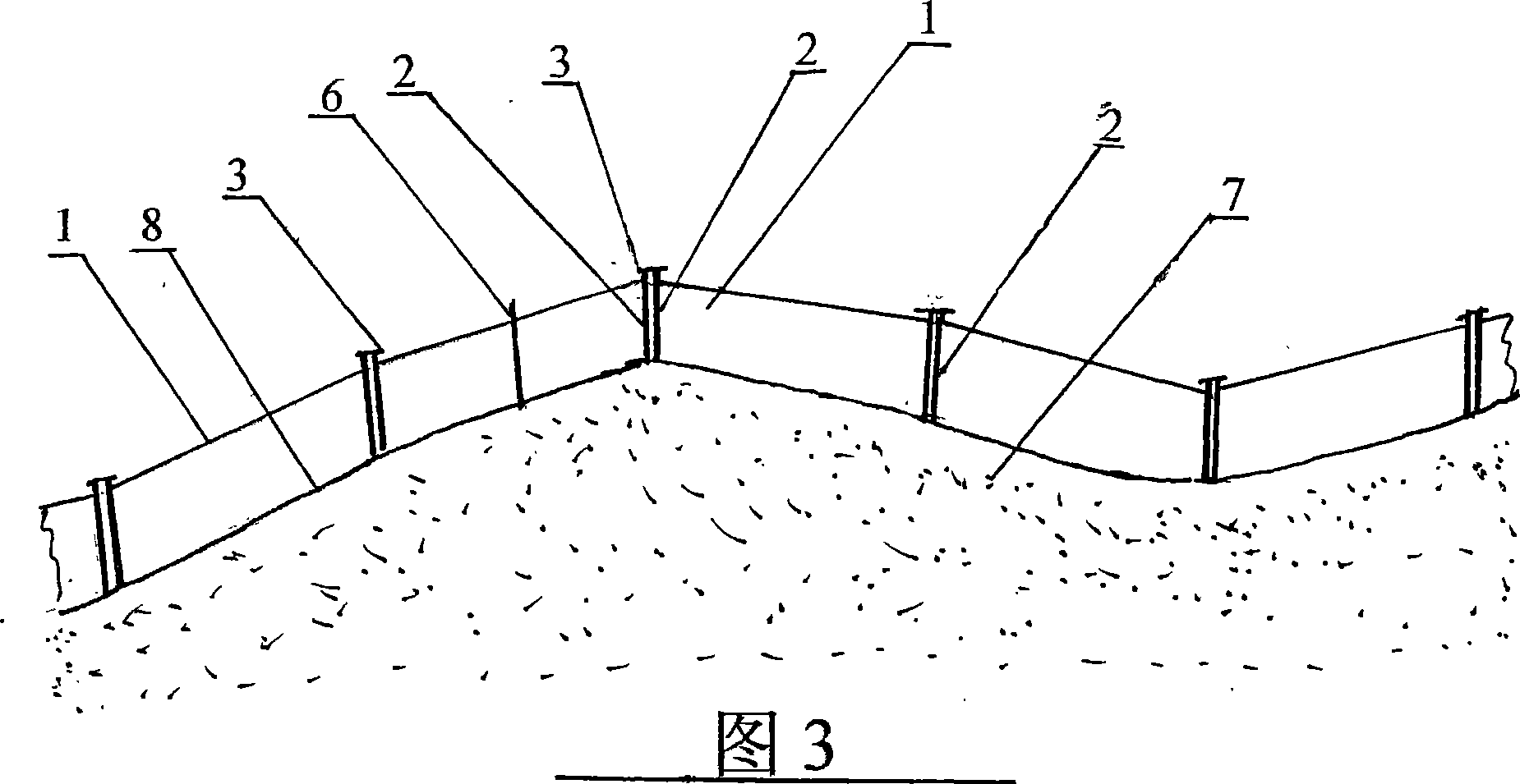 Serial-connected sand-trapping net and sediment storage dam built with the same