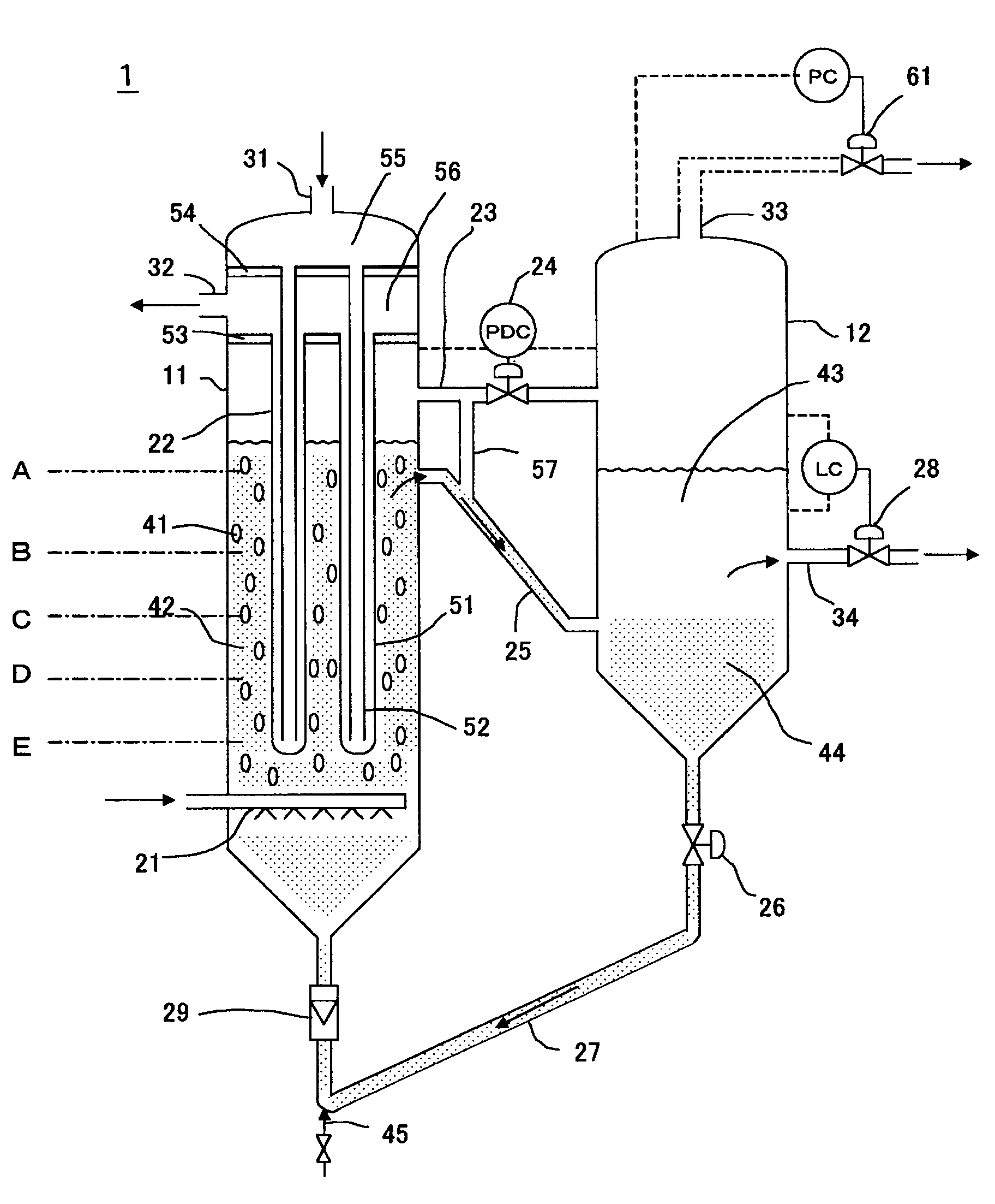 Bubble column-type Fischer-Tropsch synthesis slurry bed reaction system