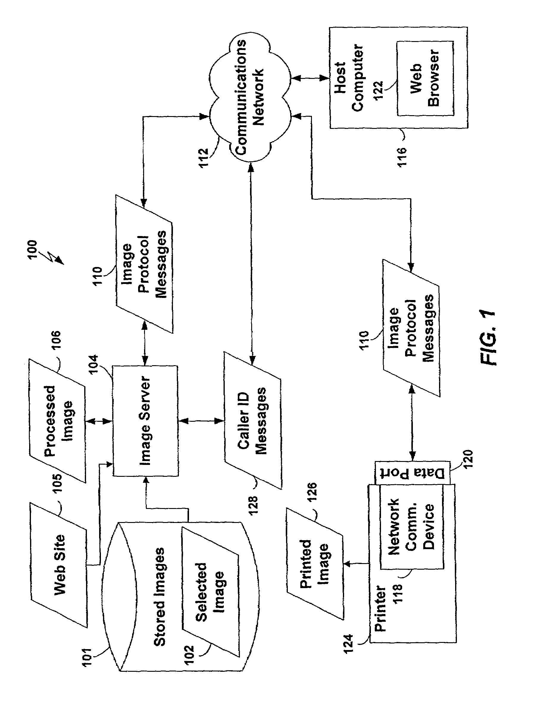 Method and apparatus for printing remote images using a network-enabled printer