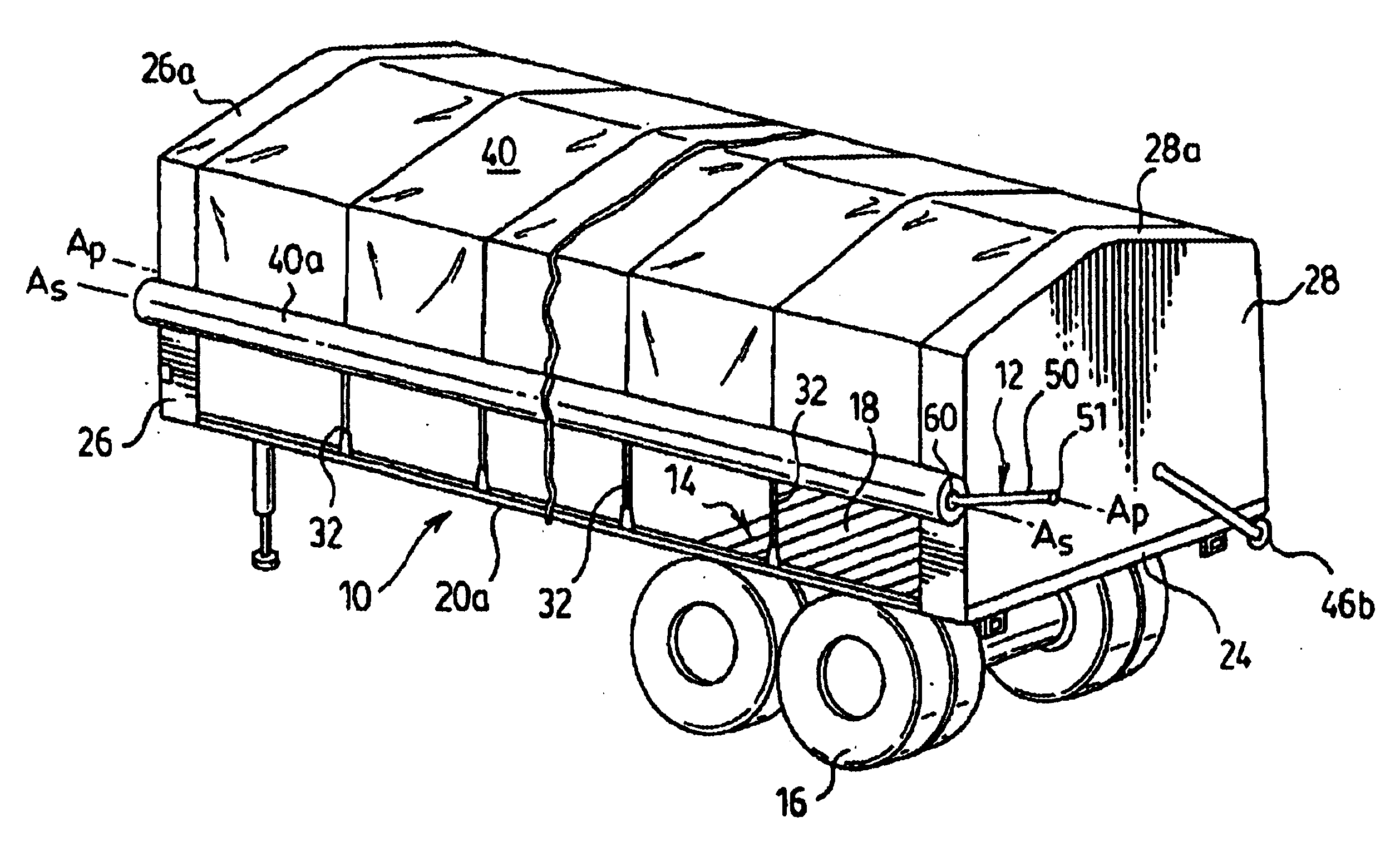 Retractable truck tarpaulin system