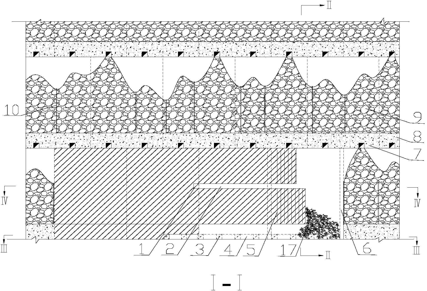 Pre-set space filling mining method without top column and bottom column