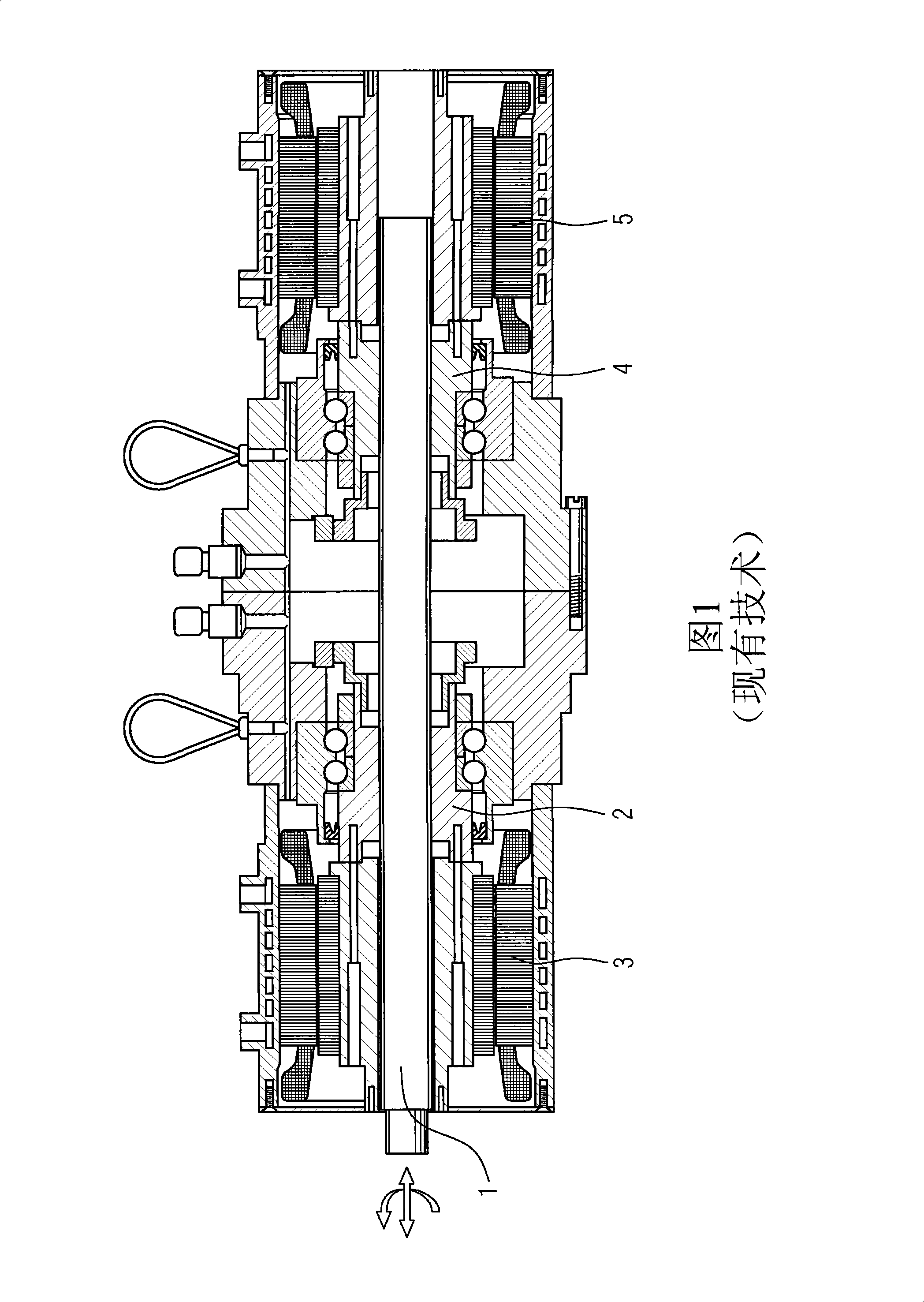 Plastics injection-moulding machine with integrated, linear-rotary direct driv