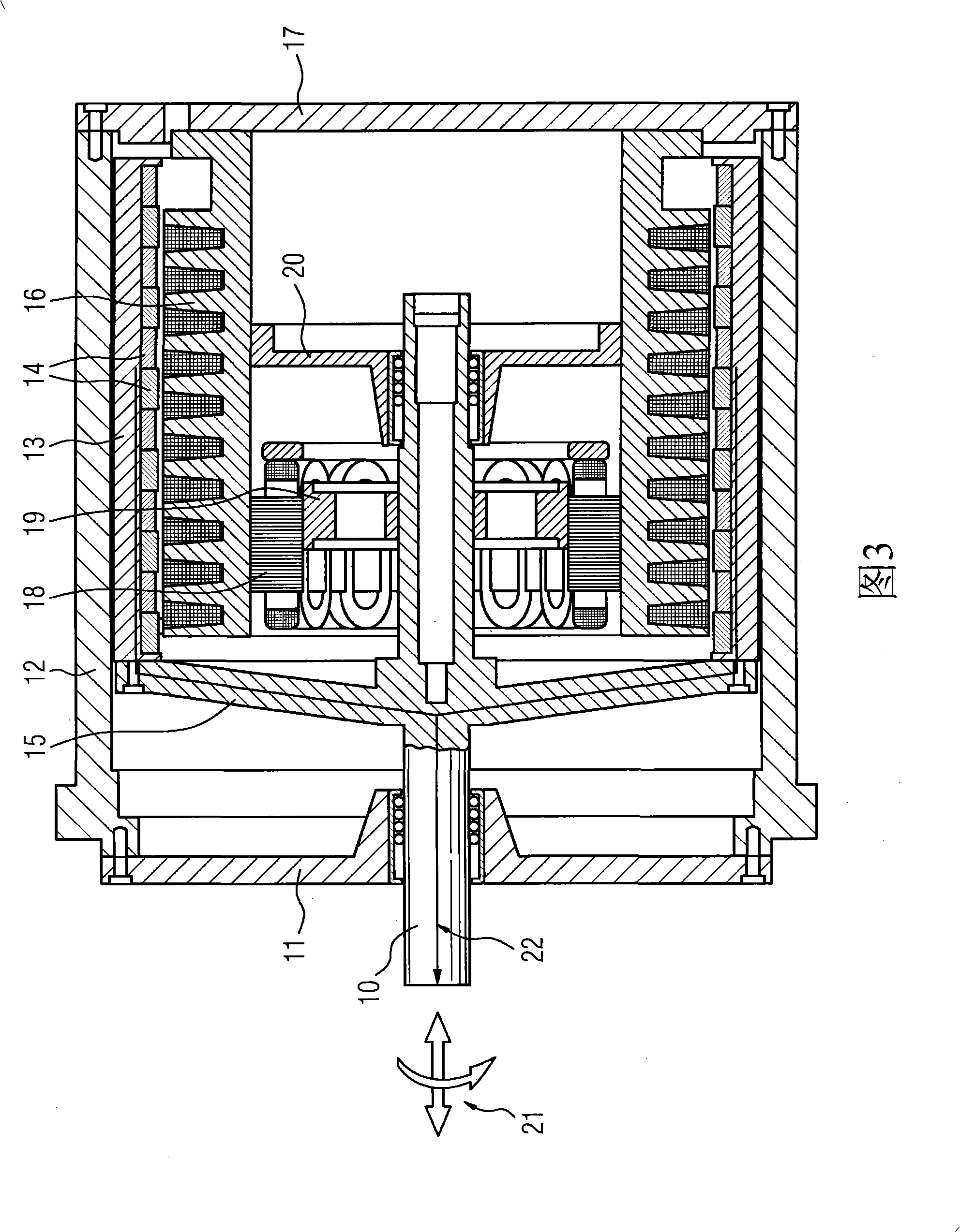 Plastics injection-moulding machine with integrated, linear-rotary direct driv