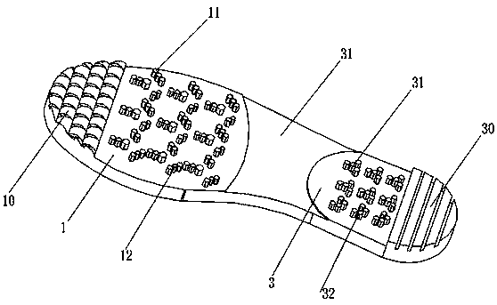 Bionic shoe sole with adhesion and wear-resisting functions