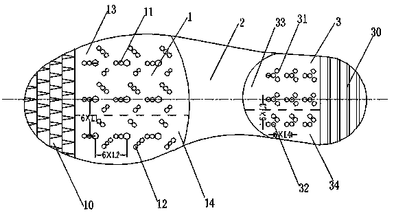 Bionic shoe sole with adhesion and wear-resisting functions