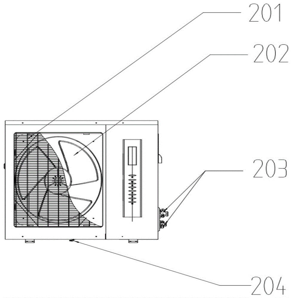 Split air conditioner with compressor installed on indoor side