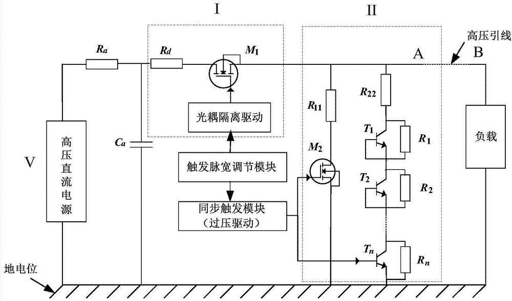 Implementing method of high-voltage square-wave generator