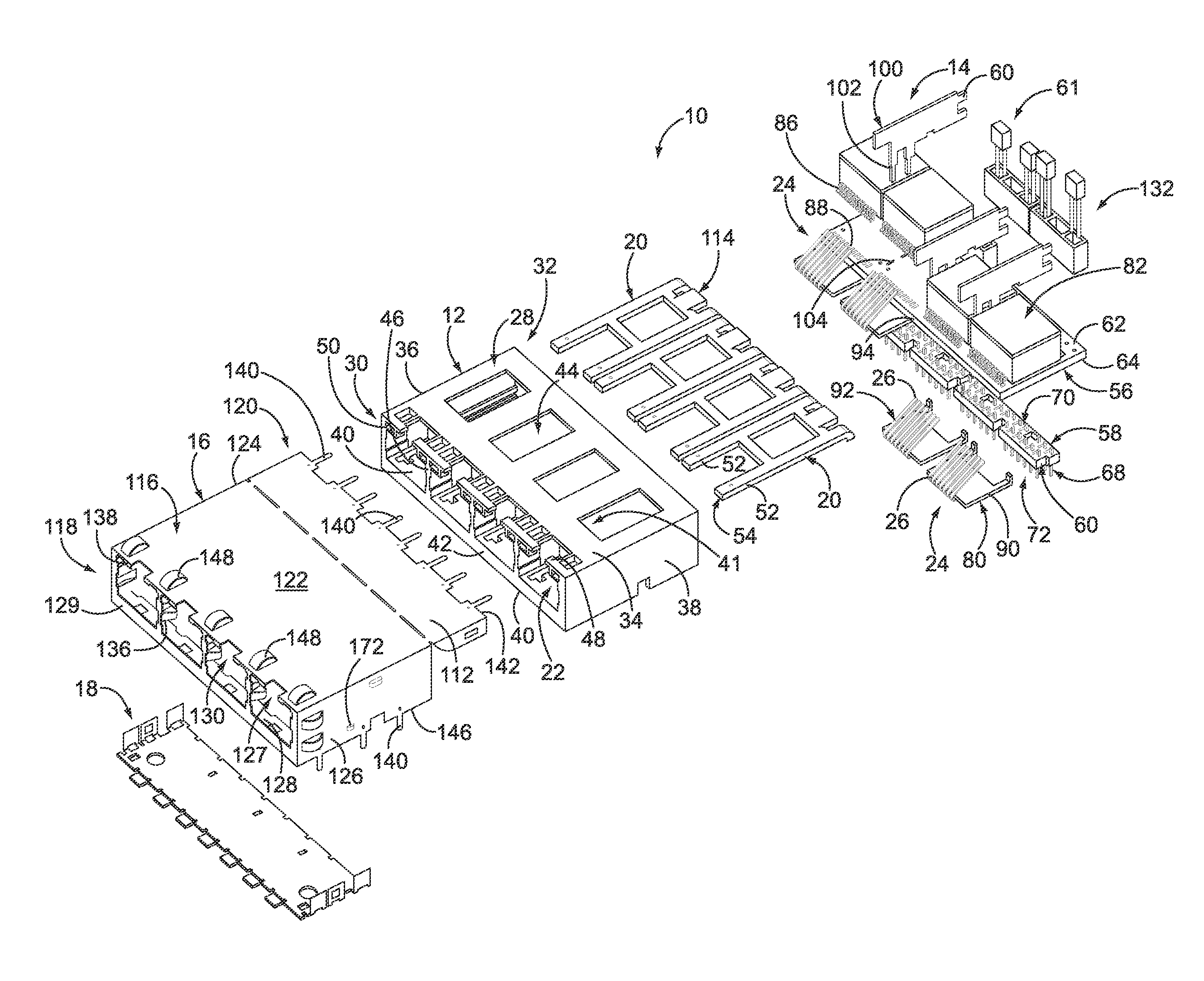 Shielded integrated connector module