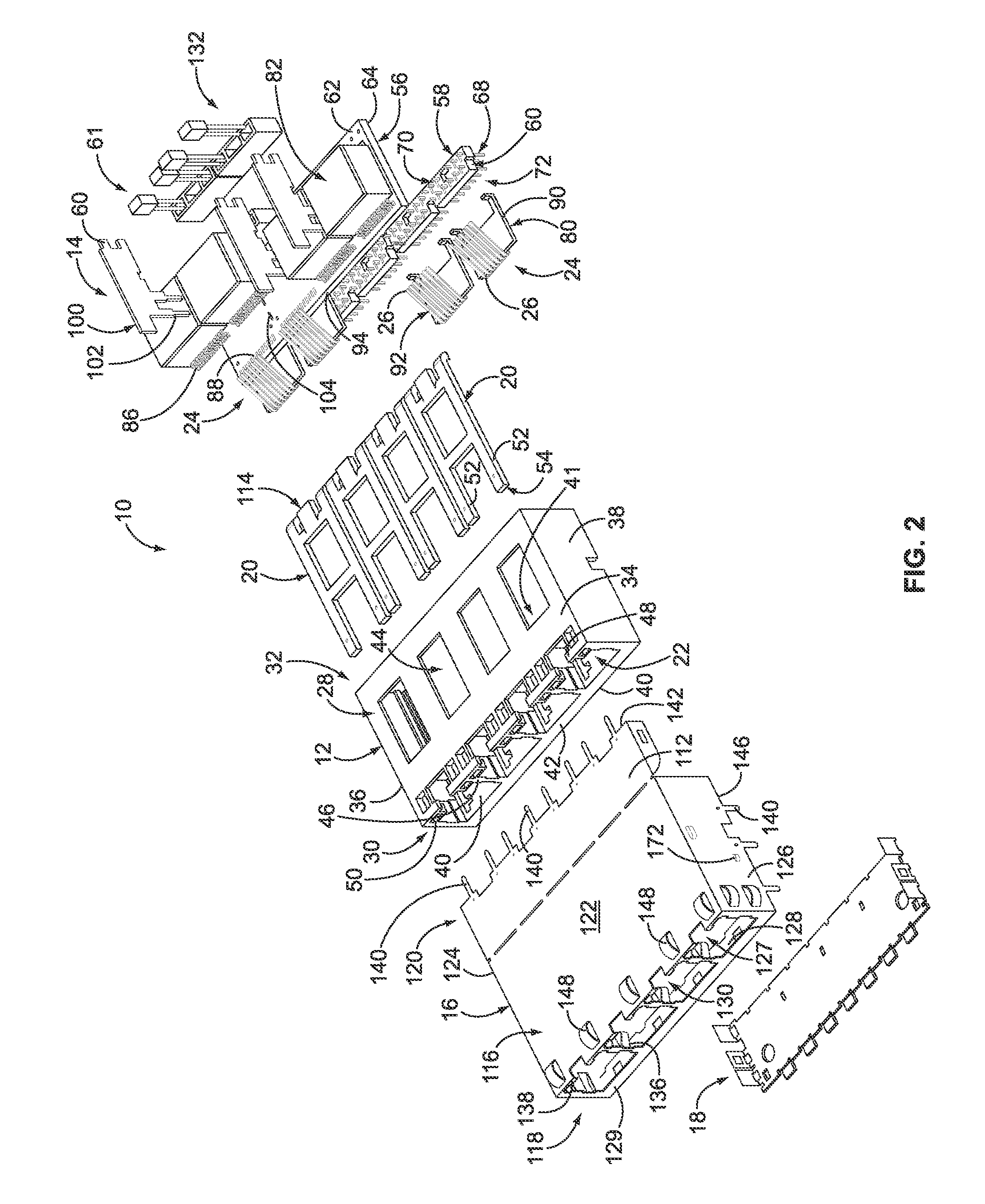 Shielded integrated connector module