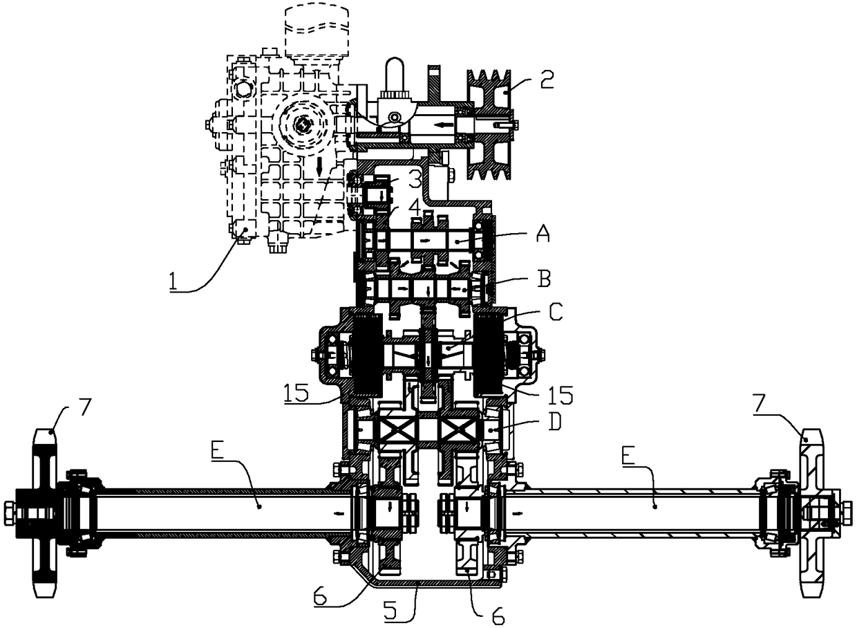 Rice harvester driving axle