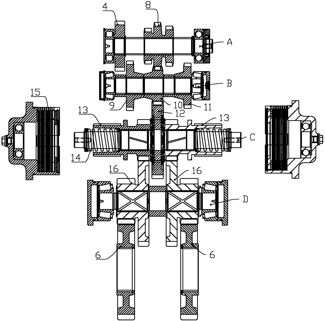 Rice harvester driving axle