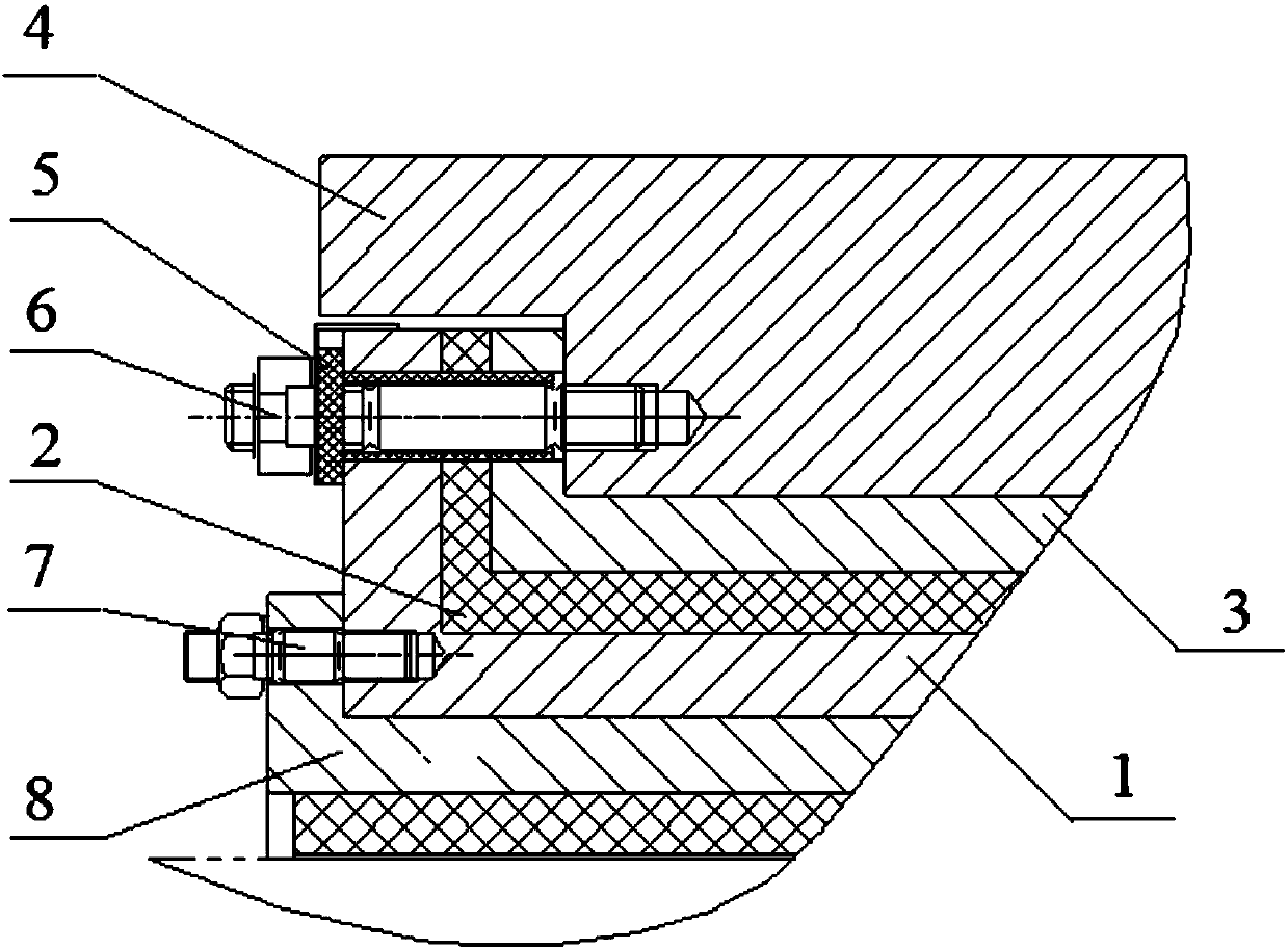 Stern bearing pouring damping device and its reparation method