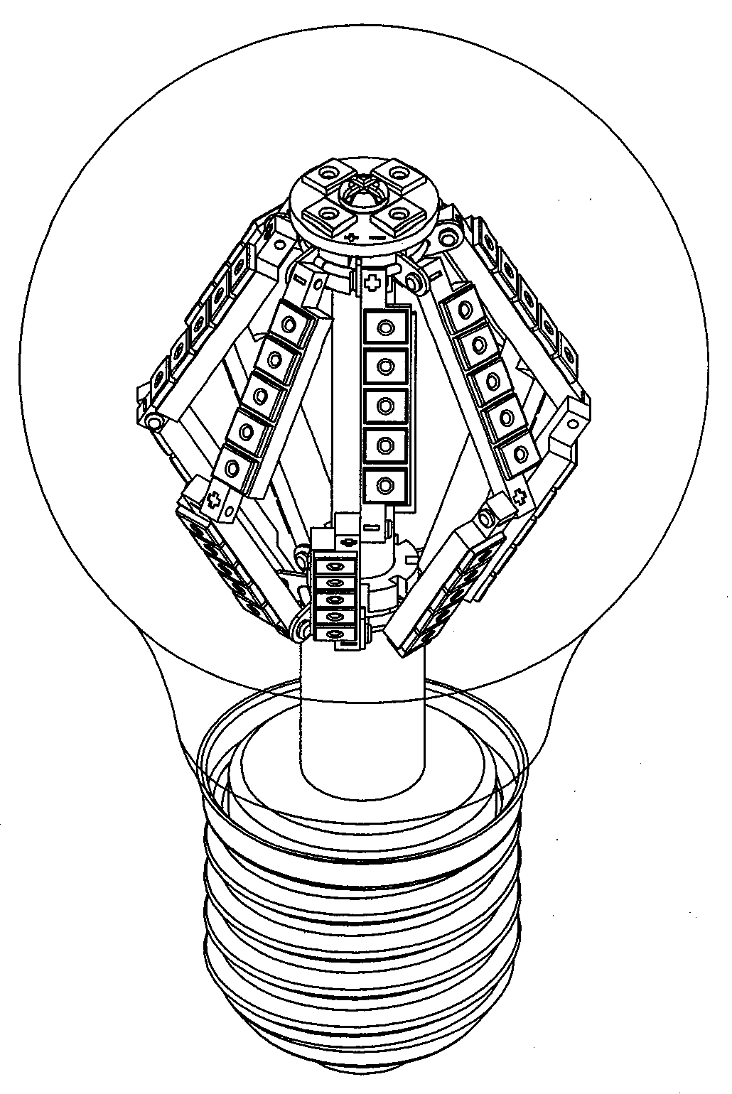 Adjustable light distribution type LED lamp