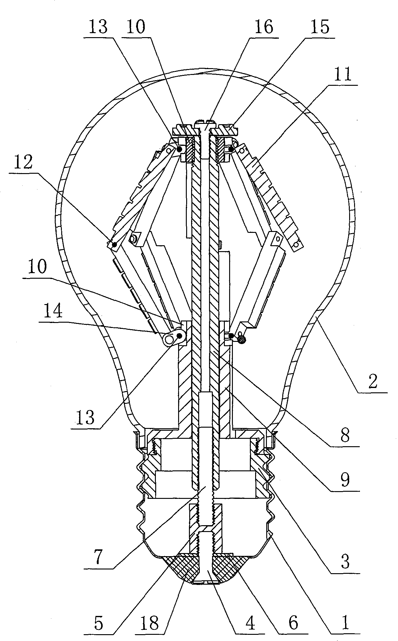 Adjustable light distribution type LED lamp