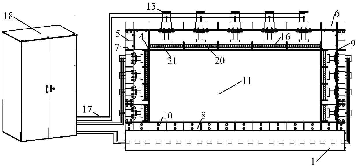 Coal-pillar-free self-roadway-forming automatic mining model test device and method