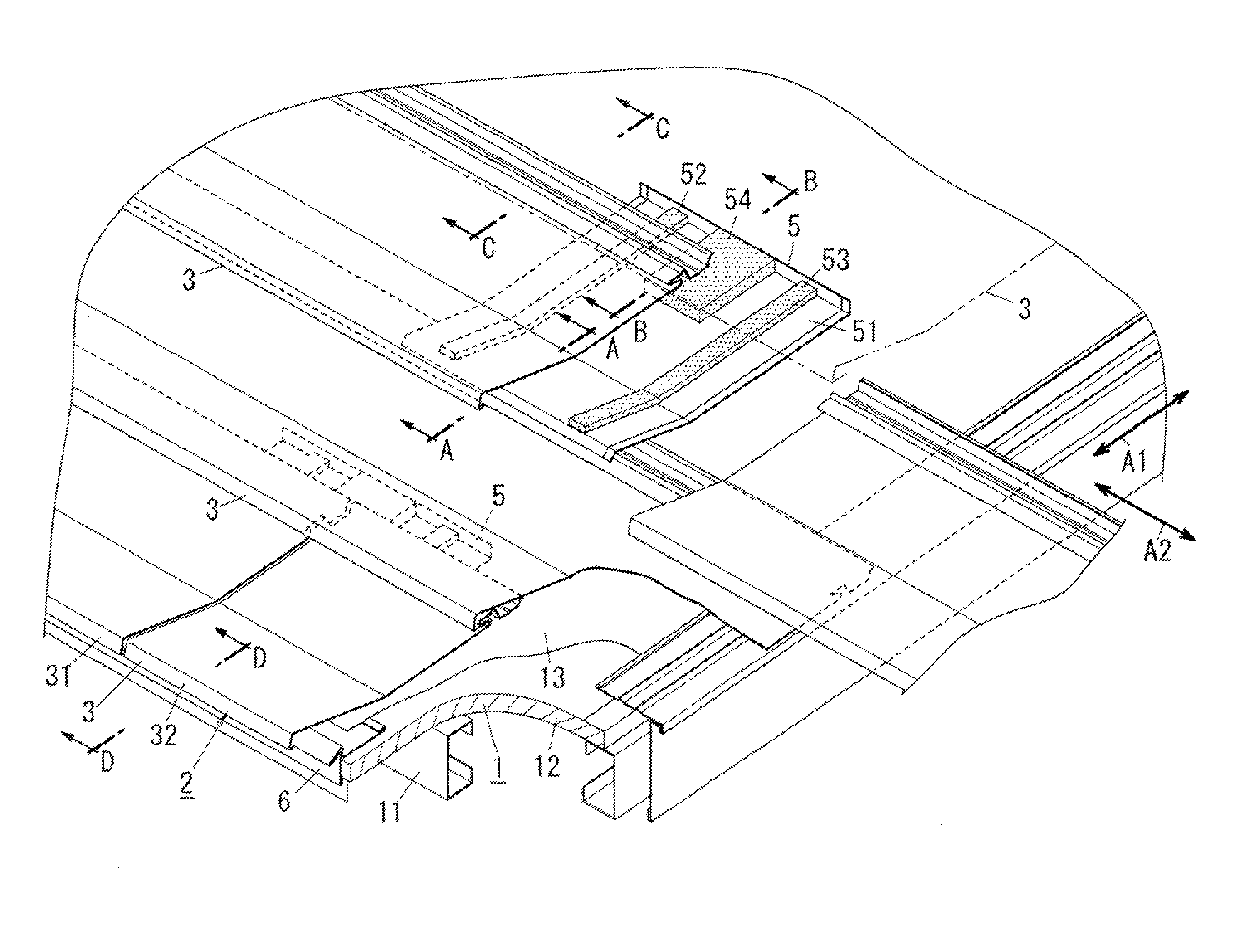 Horizontal roofing roof structure