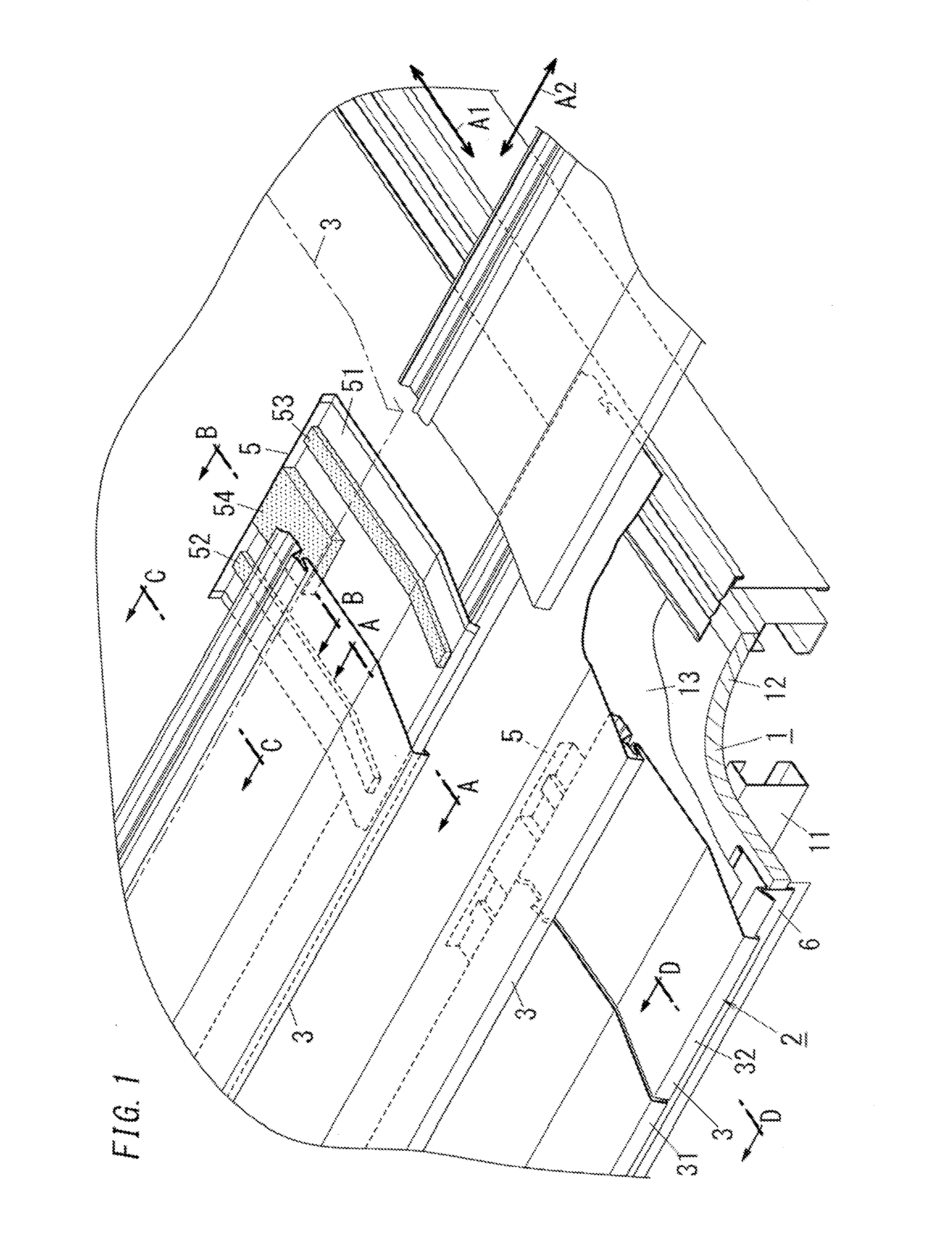 Horizontal roofing roof structure