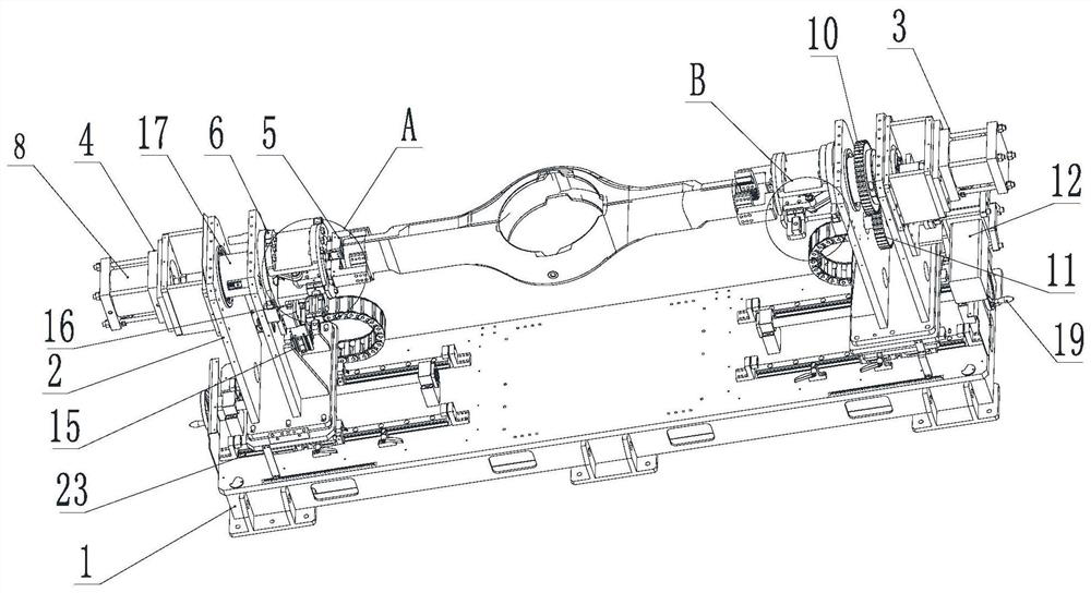 Pneumatic centering clamping and overturning mechanism for axle housing welding