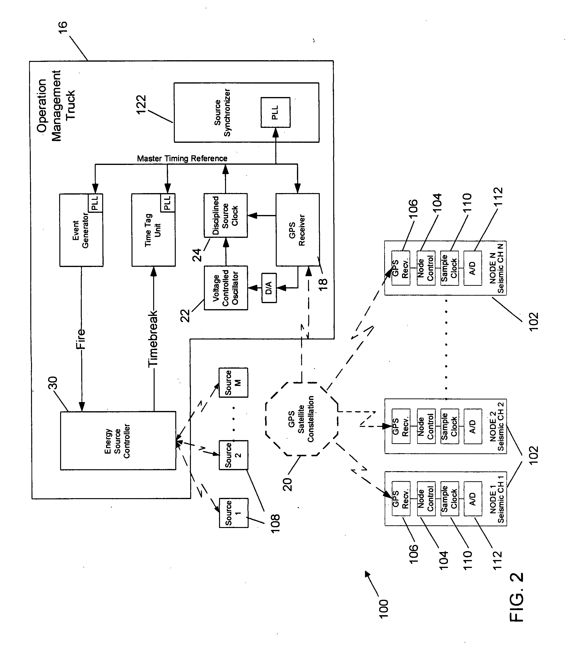 Method and apparatus for correcting the timing function in a nodal seismic data acquisition unit