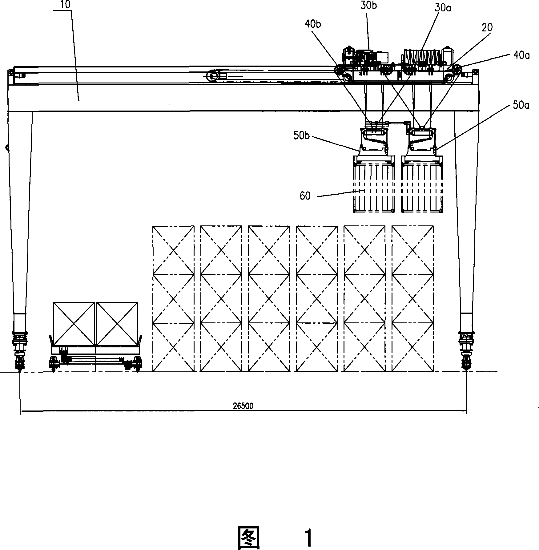 Double 40-feet container yard gantry crane