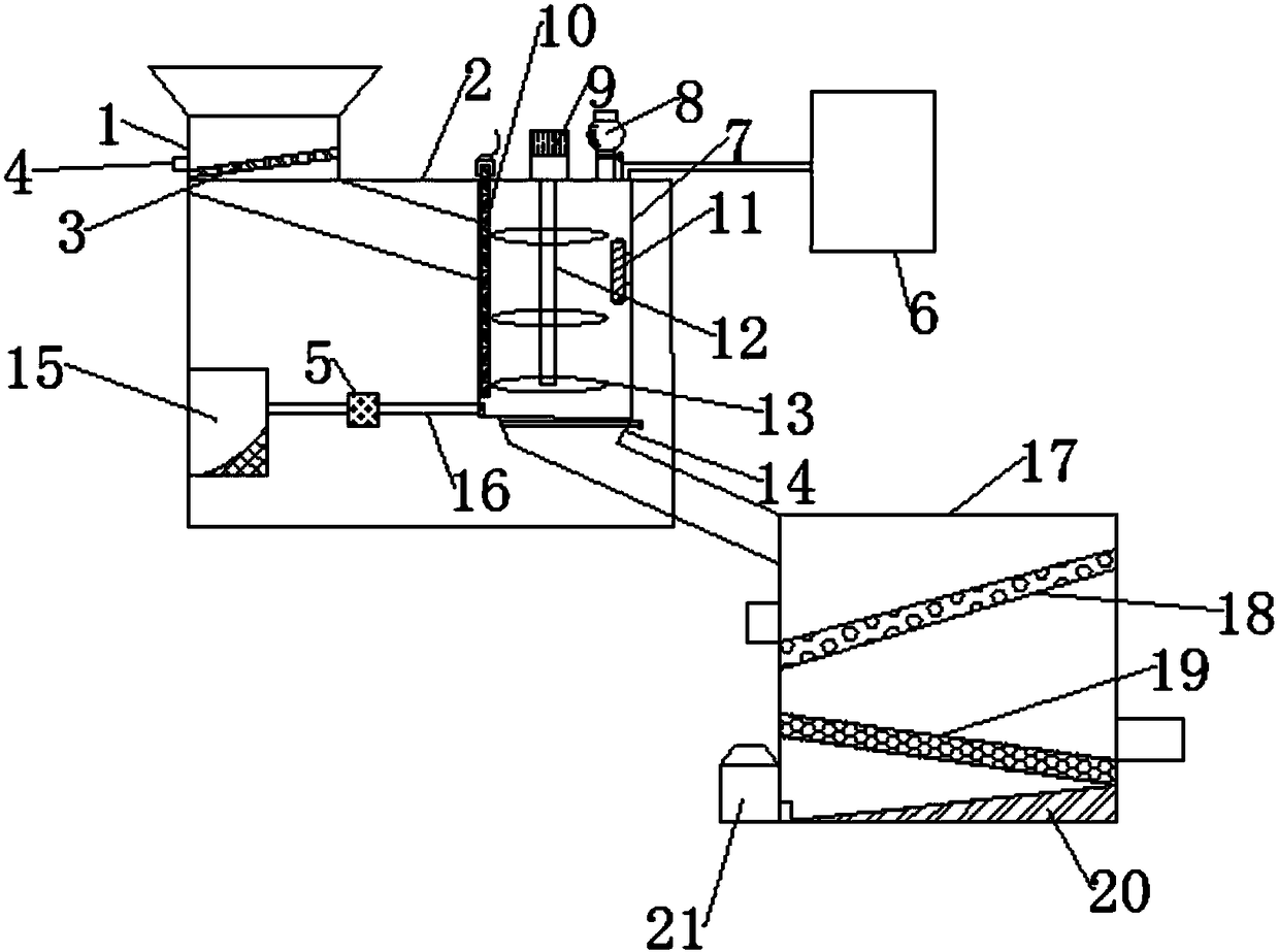 Screening device for environmental protection treatment of riverway silt