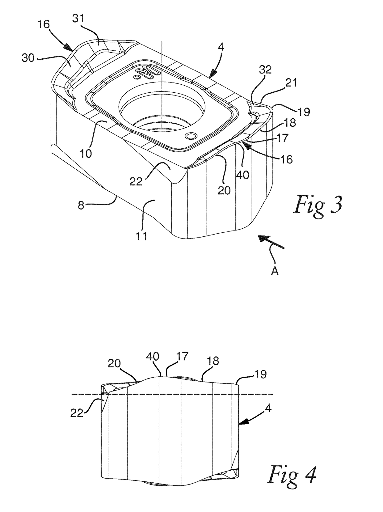 Indexable cutting insert for an end mill tool and an end mill tool provided with such an insert