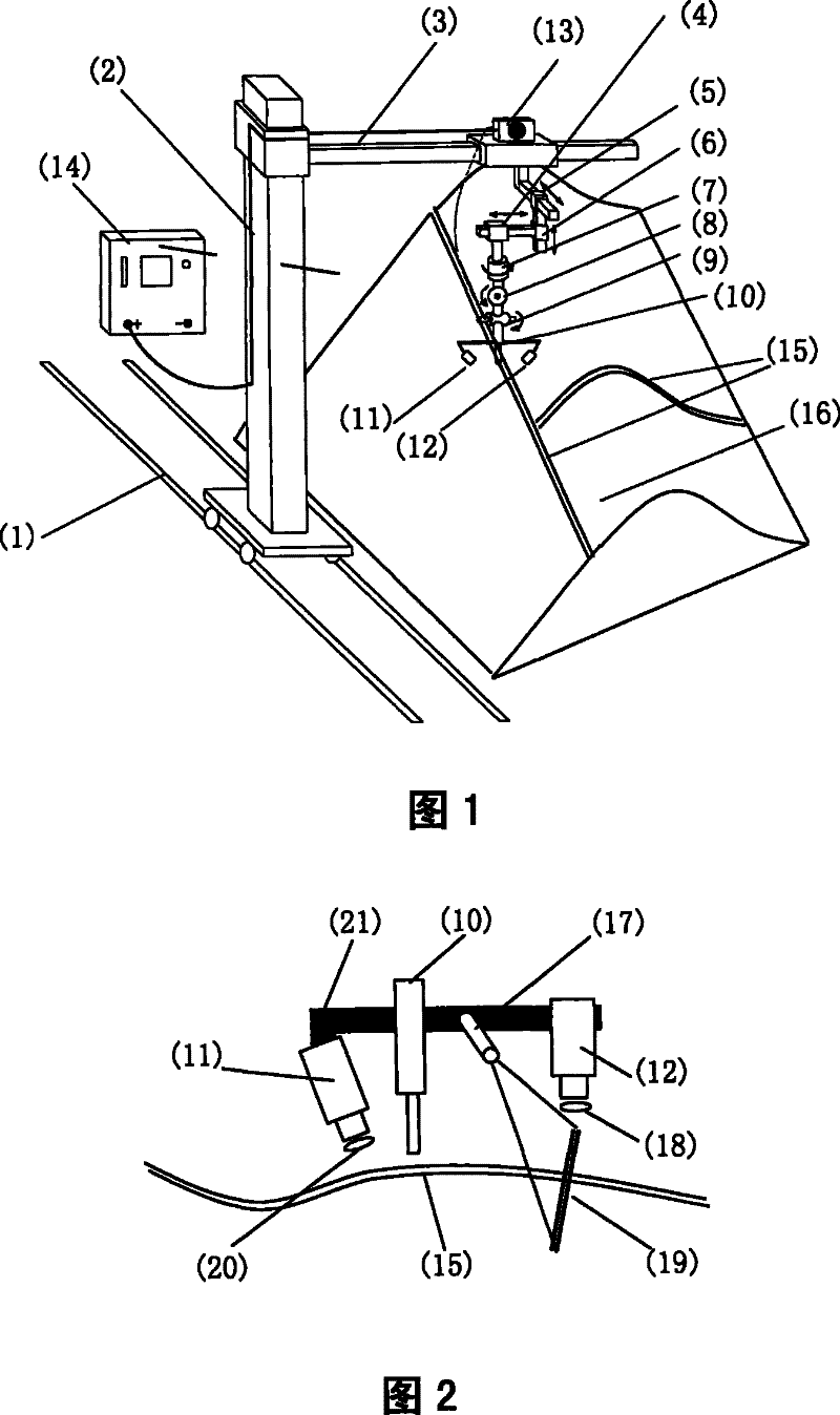 Intelligent robot welding device using large-scale workpiece