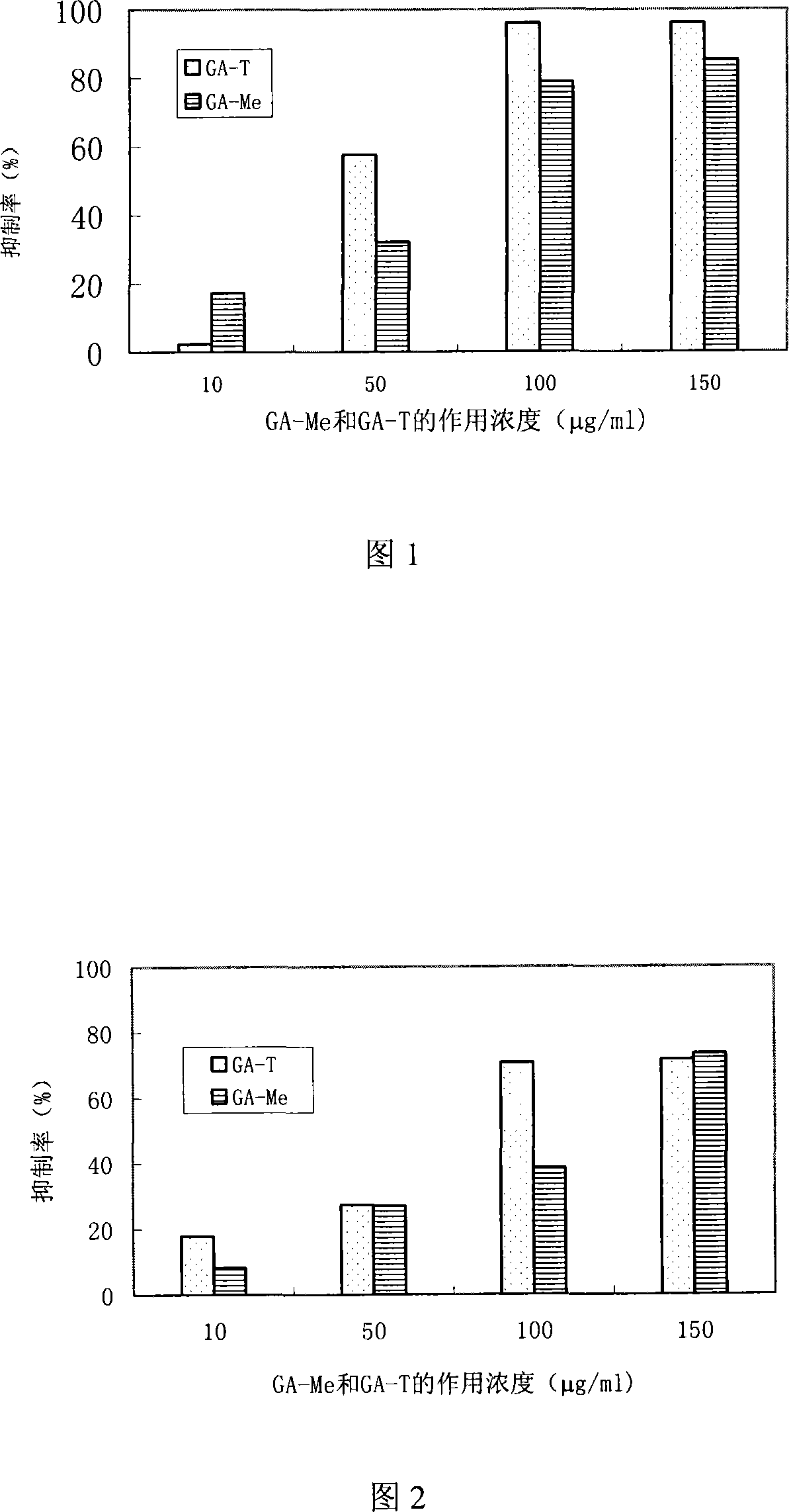 Application of ganoderic acid Me in tumoral growth or propagation inhibitor