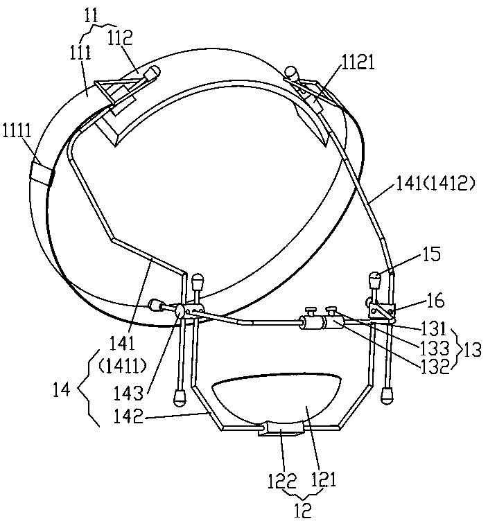 Composite device for simultaneously realizing front traction of maxilla and orthodontic tooth three-dimensional movement