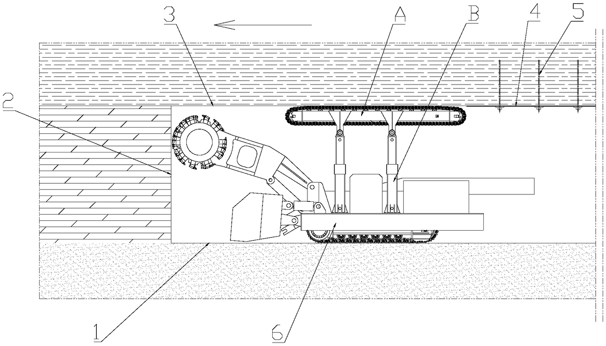 Continuous temporary canopy guarding device for continuous miner, as well as continuous miner