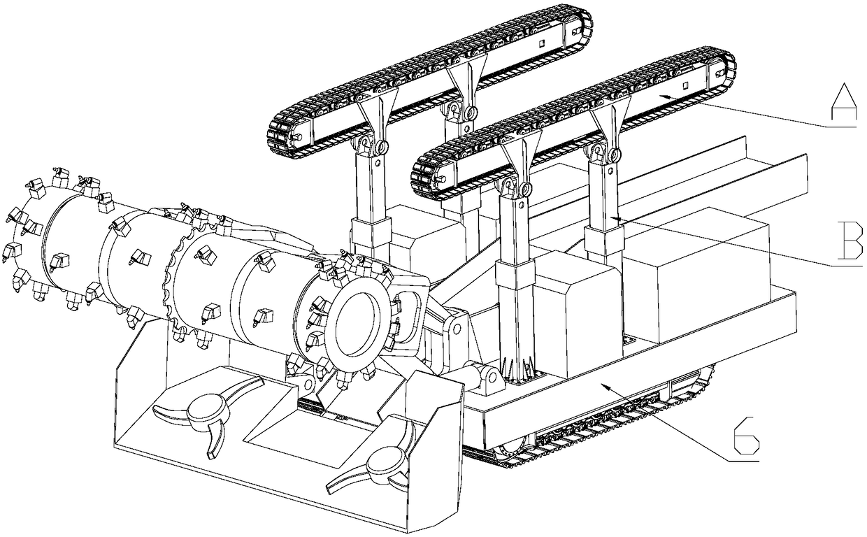 Continuous temporary canopy guarding device for continuous miner, as well as continuous miner