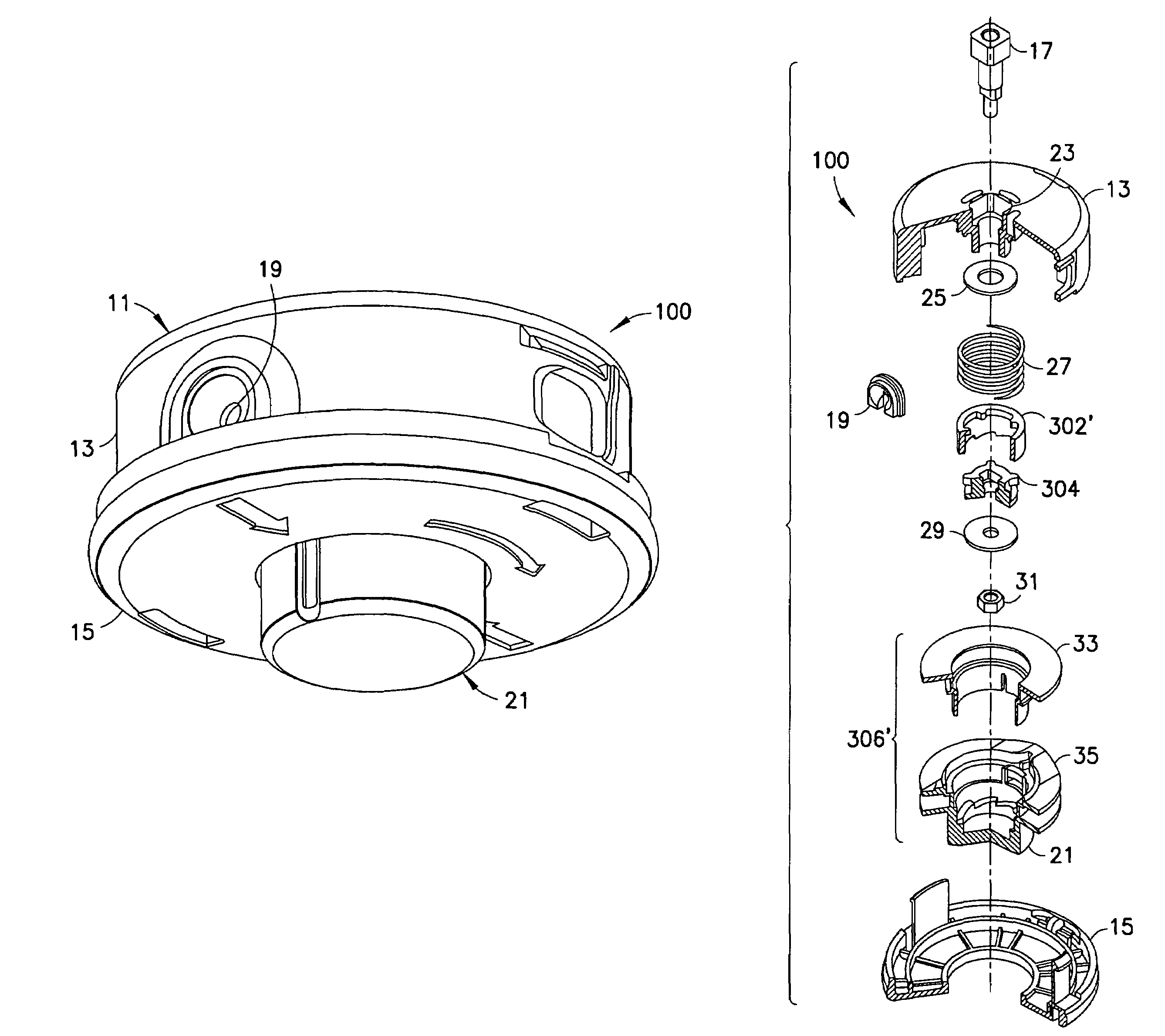 Quick loading cutting head for a rotary trimmer