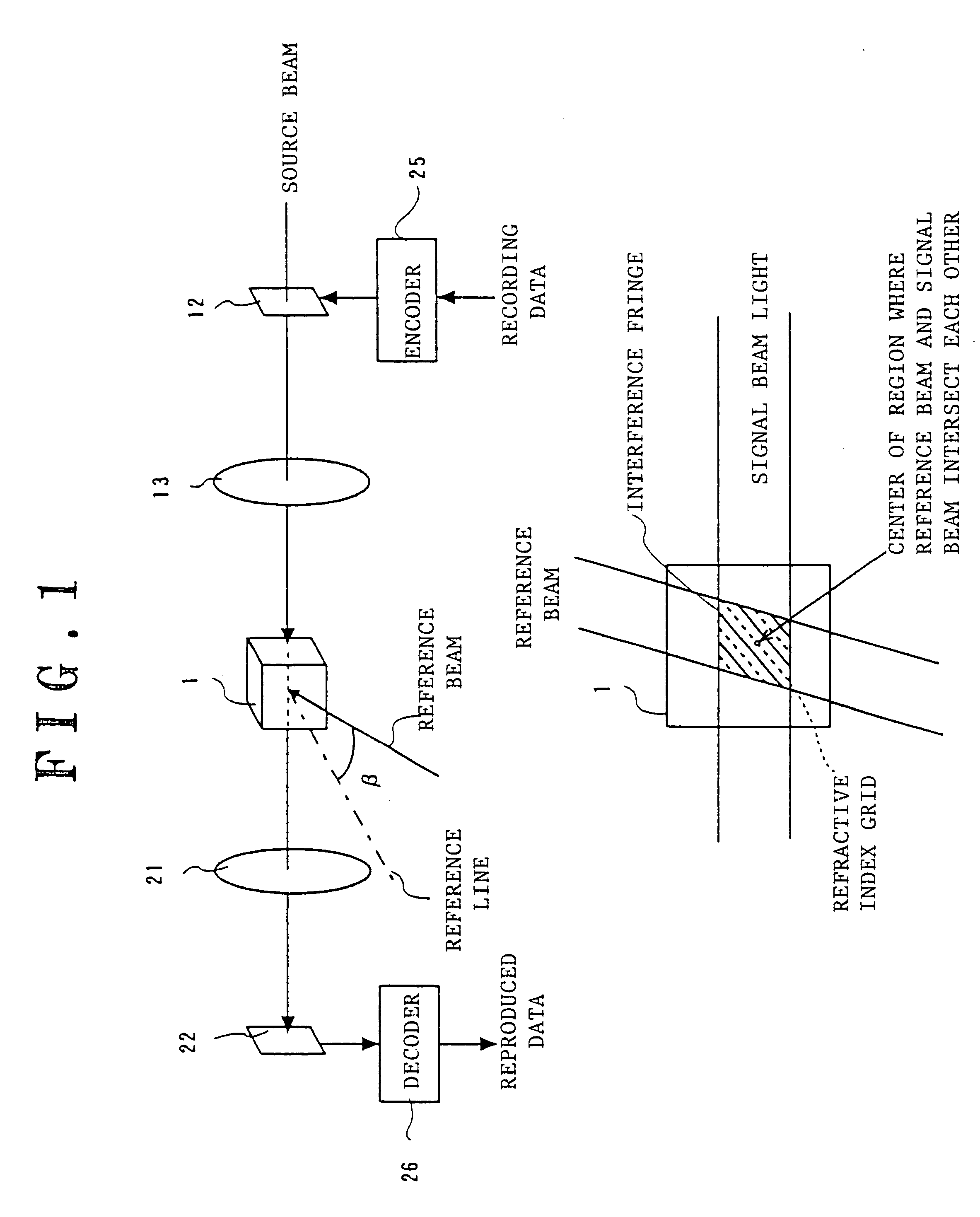 Optical information recording and reproducing apparatus having volume holographic memory