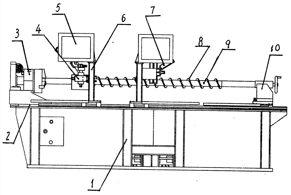 Automatic welding device for auger stem fin