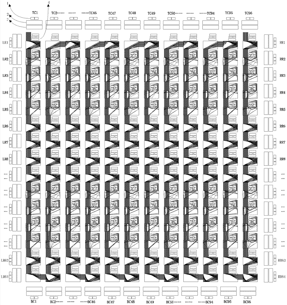 Method for testing field programmable gate array (FPGA) single-long line slant switches