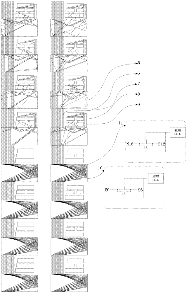 Method for testing field programmable gate array (FPGA) single-long line slant switches