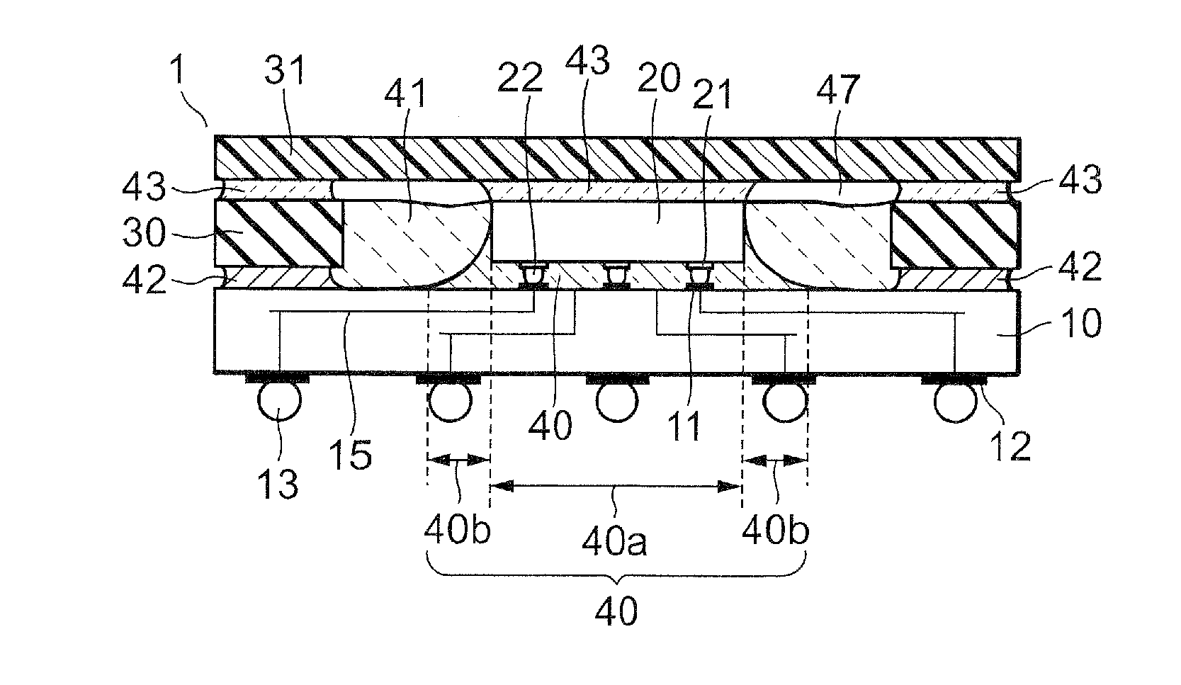 Warp-suppressed semiconductor device