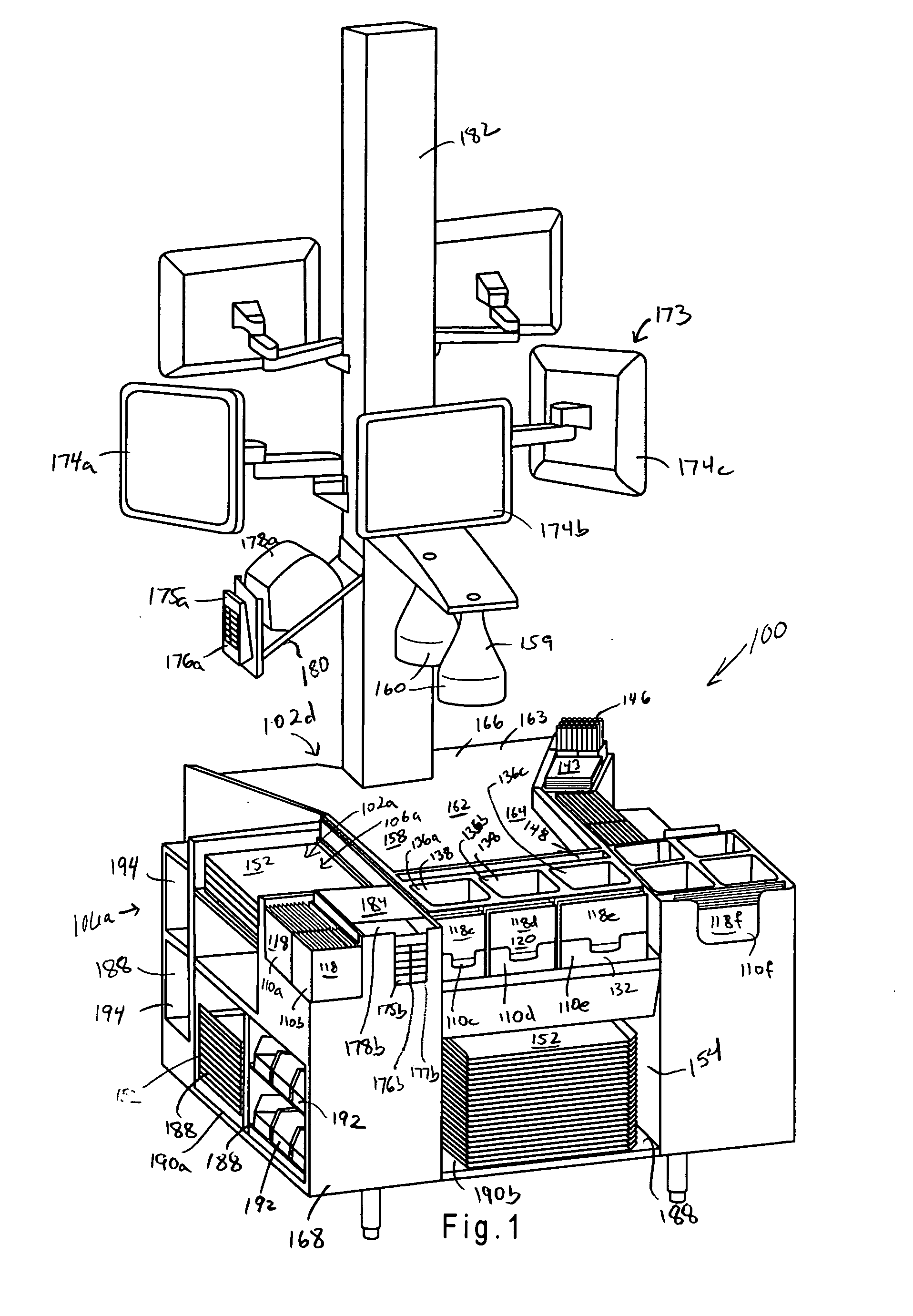 Device, system and method for assembling food orders