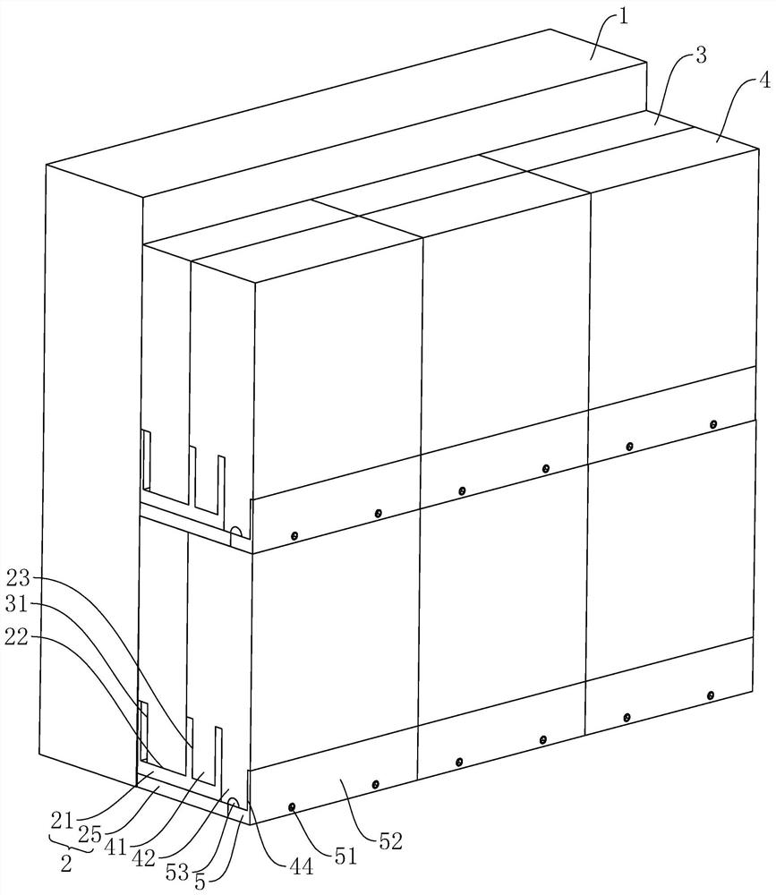 Fabricated building external wall insulation system and assembly method thereof